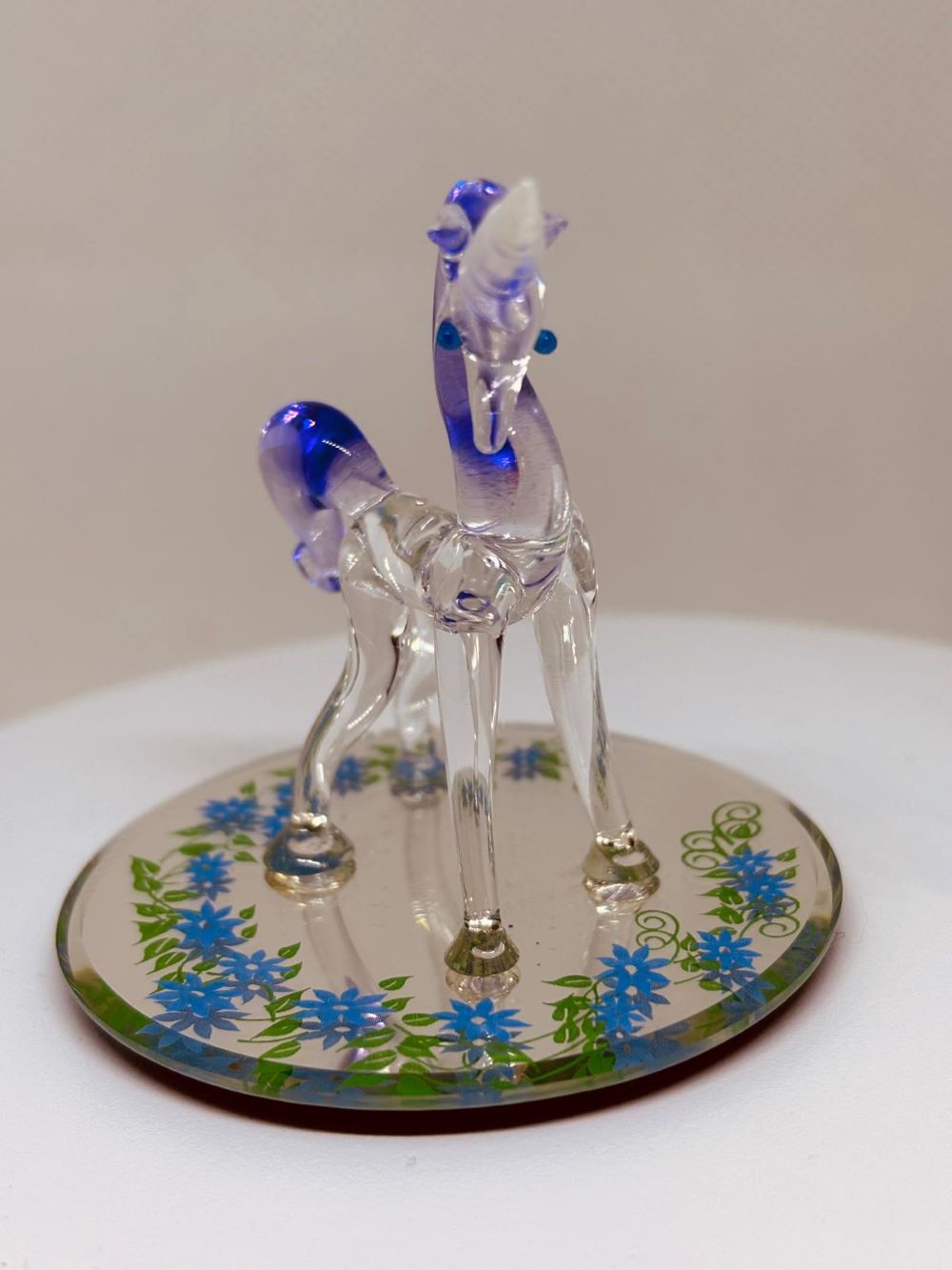 Unicorn Magical Garden Figurine | Handcrafted Glass Unicorn Decor