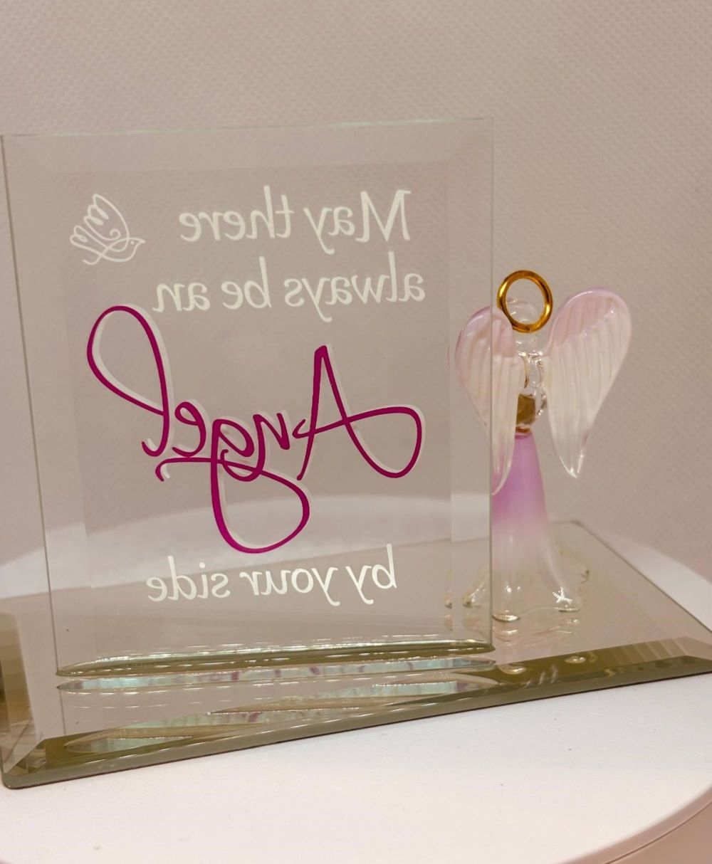 Angel By Your Side Glass Figurine | Handcrafted Angel with Crystal Heart Gift