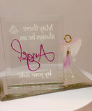 Angel By Your Side Glass Figurine | Handcrafted Angel with Crystal Heart Gift
