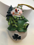 Irish Snowman Ornaments, Christmas Gift, Christmas Ornament, Home Decor, Gift for Her, Mom, Wife