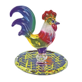 Sunrise Rooster Figurine Handcrafted Glass Decor Farmhouse Home Holiday Gift