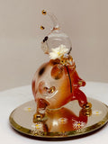 Ladybug Figurine with Flower | Handcrafted Glass Red Ladybug Gift