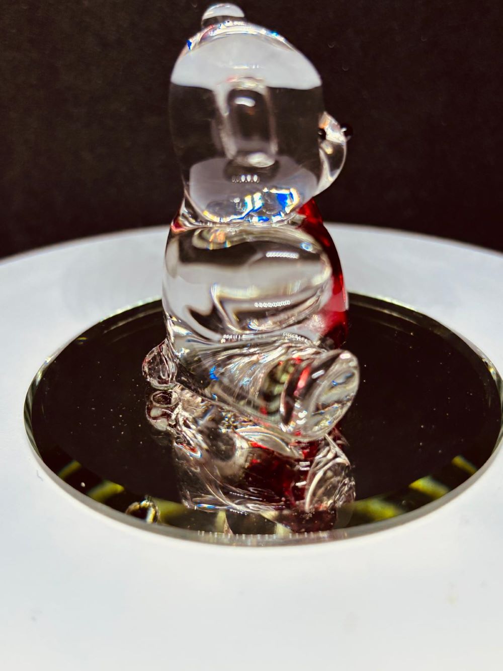 Bear “I Love You” Figurine | Handcrafted Glass Bear with Red Heart