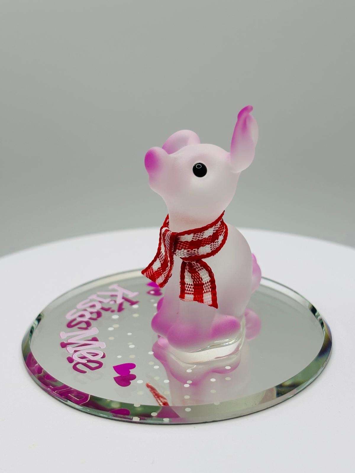 Glass Pig Figurine, Handcrafted Farm Pig Collectible, Country Farmhouse Gift, Animal Figurine, Rustic Home Décor, Glass Decor