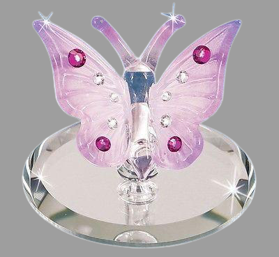 Glass Violet Butterfly with Crystals