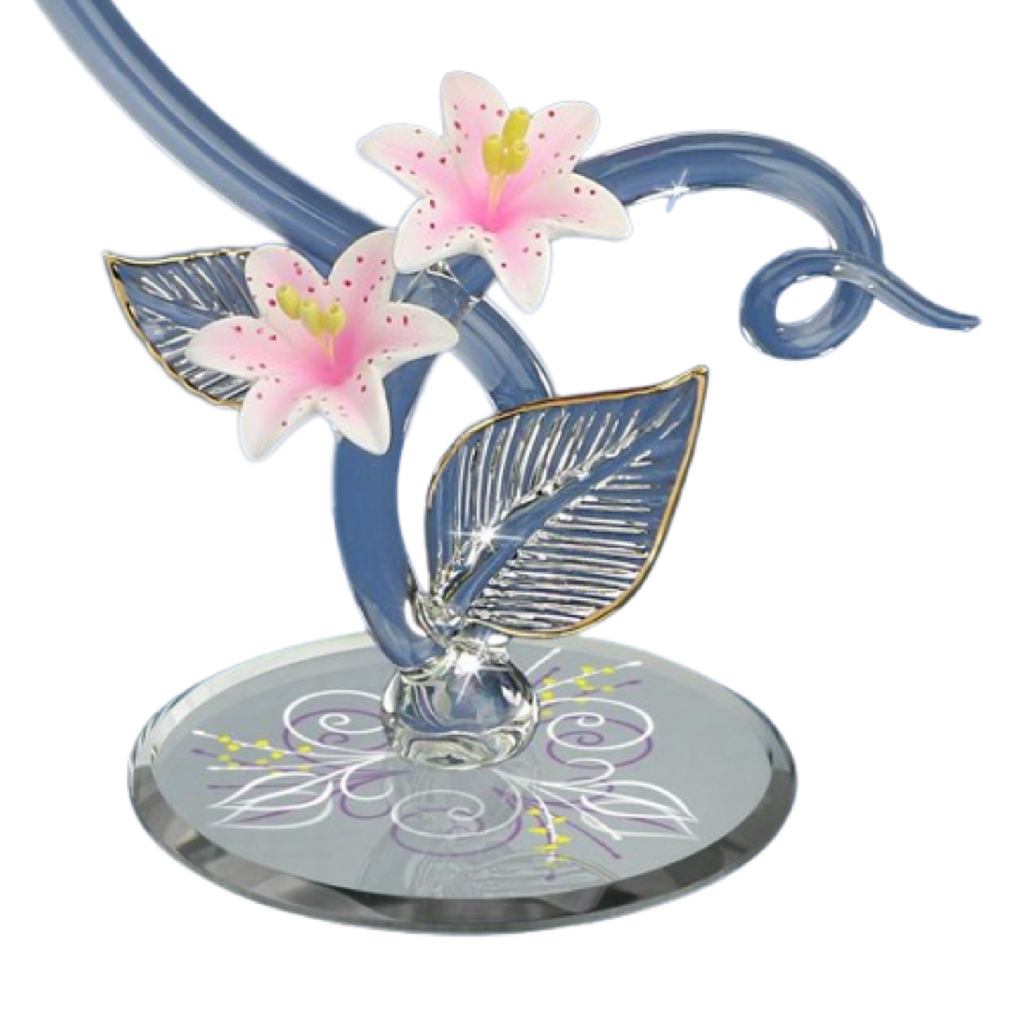Large Hummingbird Feeder Handcrafted Glass Figurine Decor