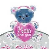 To the Moon and Back, Glass Bear Figurine, Handcrafted Bear Statue, I Love You Mom, Mother's day Gift