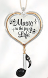 Music Christmas Ornament, Music Joy of Life Ornament Handmade Gift for Music Lovers