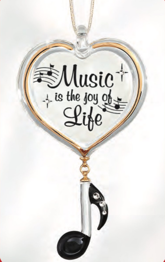 Music Christmas Ornament, Music Joy of Life Ornament Handmade Gift for Music Lovers