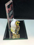 Glass Owl Figurine Always Love You with 22Kt Gold Accents