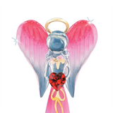 Red Angel Figurine, Angelique Glass Figurine, Handmade Angel Gift, Angel Statue, Holiday Gifts for Her/Him, Home Decor