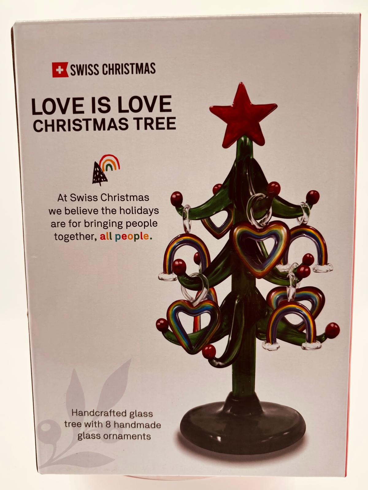 Love Is Love Rainbow Christmas Tree | Pride Holiday Decor with Mini Ornaments