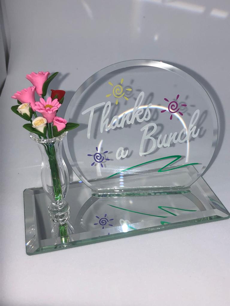 Thank you Gift, Gift Vase for Friend, Glass Vase with Flowers, Appreciation Gift, Glass Gift Decor for Friend