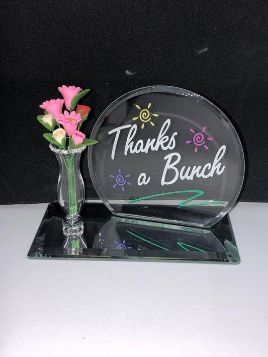 Thank you Gift, Gift Vase for Friend, Glass Vase with Flowers, Appreciation Gift, Glass Gift Decor for Friend