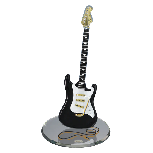 Vintage Black Guitar, Handcrafted Guitar Figurine, Christmas Gift, Gift for Music Lover, Home Decoration, Handmade Figurine
