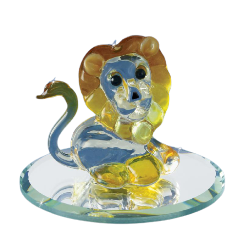 Glass Baron Leo the Lion Collectible Figurine with Crystals Accents