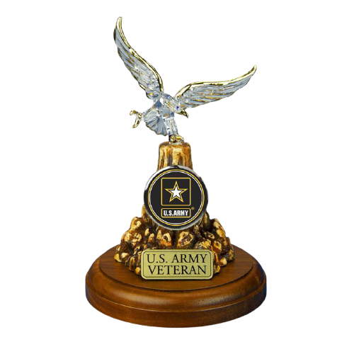 US Army Eagle Veteran, Glass Eagle Figurine, Patriotic Eagle, Nation Pride, Gift for Veteran, Home Decor