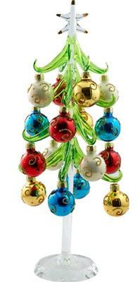 Glass Christmas Tree w/ Ornaments ~  Brand New in Box ~ Great Gift Idea ~ 12"