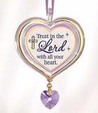 Trust in the Lord with your Heart Ornament ~ Crystal Accents