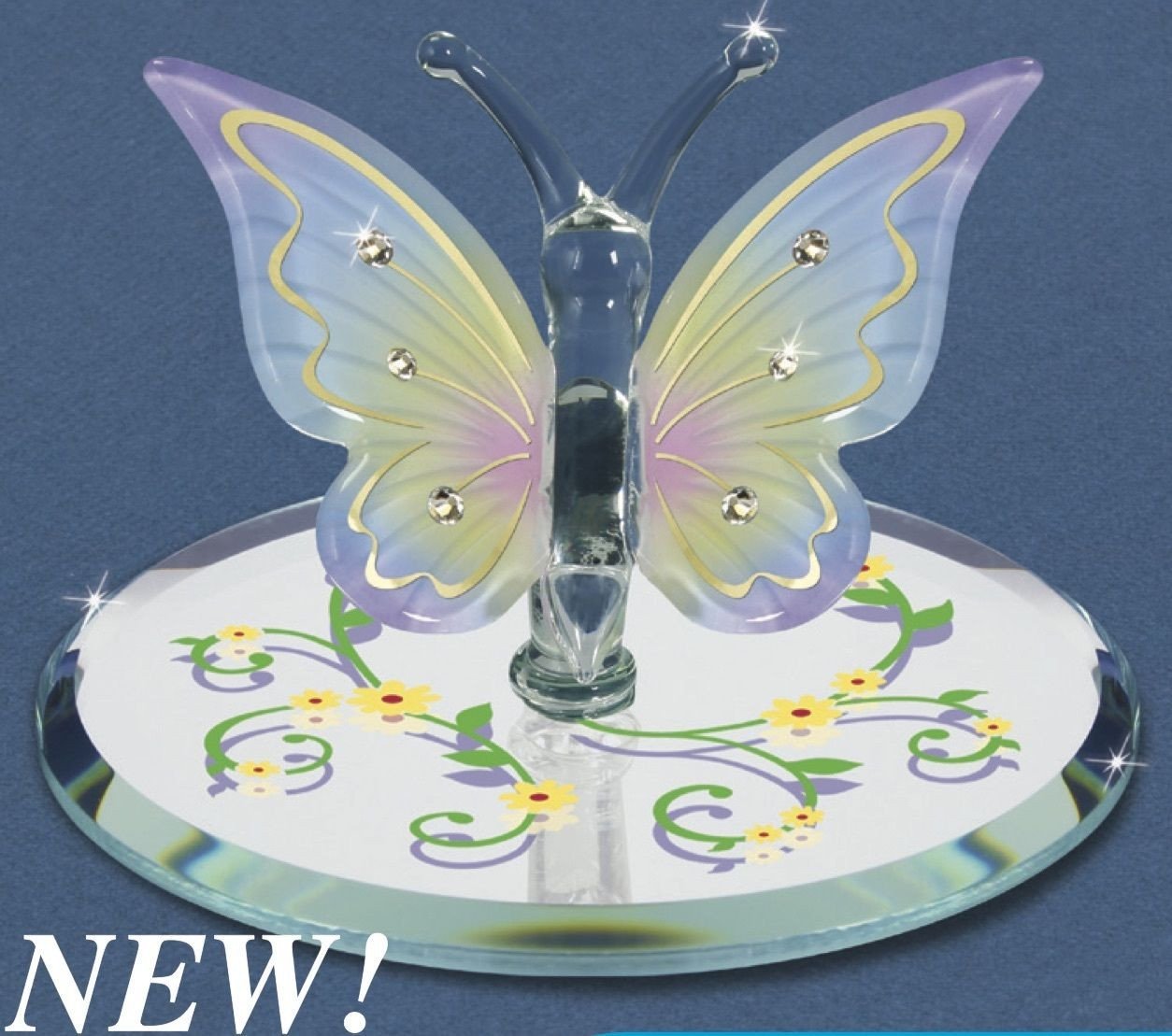 Magic Meadow Glass Butterfly Handcrafted Collectible Figurine