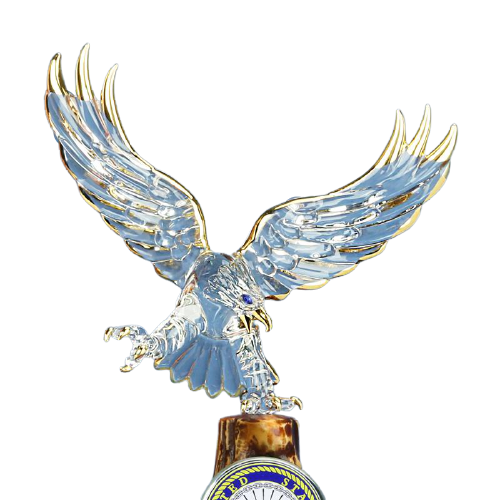US Navy Eagle Figurine, Glass Navy Veterans Gift, Handcrafted Military Figurine, Navy Gift for Veterans, Father's Day Gift, Home Decoration