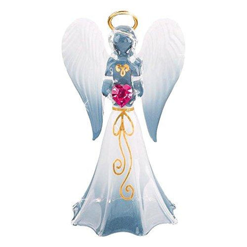 White Angel Figurine, Handcrafted Glass Angel, Crystals Angel Gift, Angel Statue, Holiday Gifts for Her/Him, Home Decor