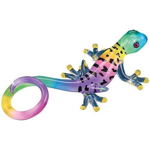 Glass Baron Island Gypsy Gecko Figurine with Crystals Accents