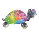 Rainbow Turtle Figurine, Handmade Colored Turtle, Handcrafted Sea Glass Turtle, Christmas Gift, Ocean Theme Home Decor