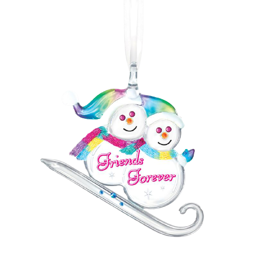 Glass Baron Snowman Ornament "Friends Forever"