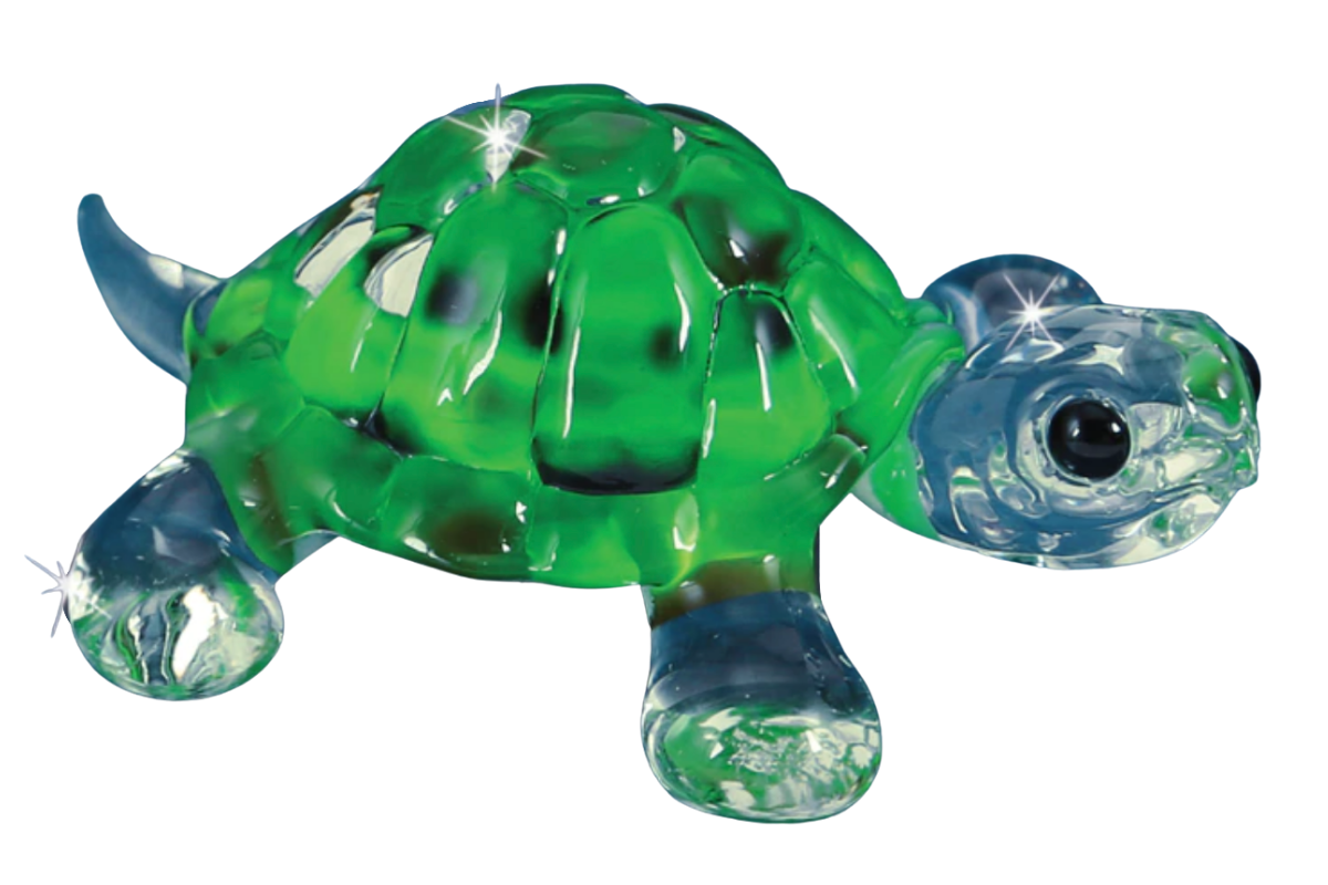 Glass Baron Green Turtle Figurine