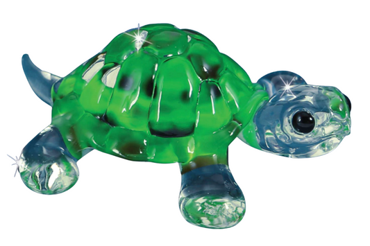 Green Turtle Figurine, Handcrafted Glass Turtle, Turtle Statue, Home Decor, Holiday Gift for Ideas