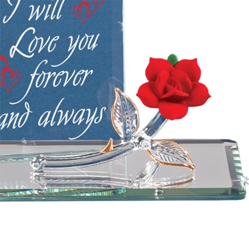 Glass Baron Red Rose Forever Collectible Figurine