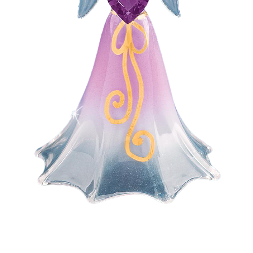 Glass Baron Lavender Angel Figurine with Crystal Heart