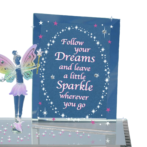 Glass Fairy Collectible Figurine Dream and Sparkle with Crystal Accents