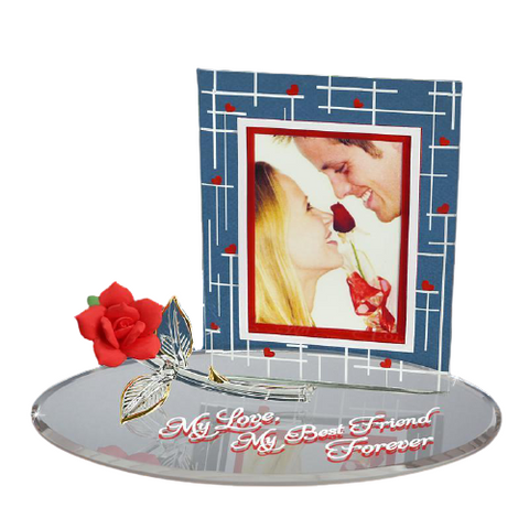 Glass Picture Frame, Handmade Photo Frame, Anniversary Wedding Valentines Gift for Her, Wife, Gift Ideas