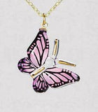 Handmade Purple Butterfly Necklace Charm Jewelry Necklace Gift