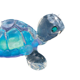 Blue Turtle Figurine, Handmade Glass Turtle, Home Decor, Handcrafted Gift Ideas, Crystal Turtle