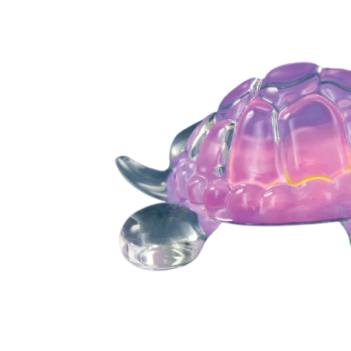 Glass Baron Pink Turtle Collectible Figurine Accented with Crystal Eyes