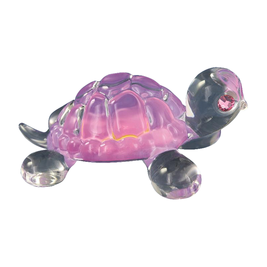 Pink Turtle Figurine, Handmade Glass Turtle, Home Decor, Holiday Gift for Ideas, Gift for Her, Mom, Women