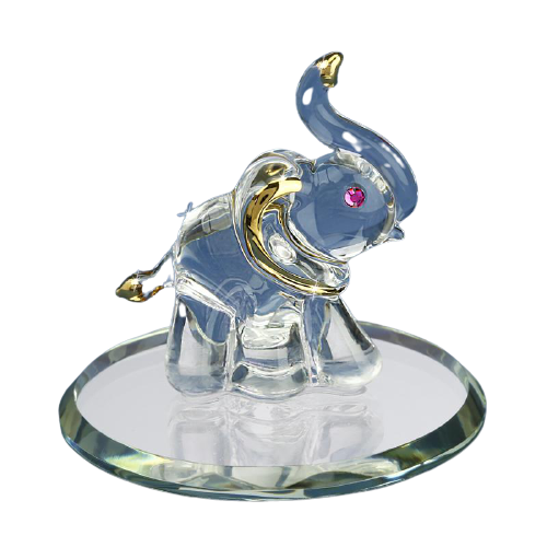 Glass Elephant Figurine, Crystals Elephant, Housewarming Gift, Handcrafted Elephant Gift, Animal Decor