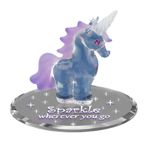Glass Baron Unicorn Handcrafted Figurine with Crystals Accents