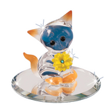 Cat Kitten Figurine, Handcrafted Cat, Crystals Cats Décor, Gift for Cat Lovers, Housewarming Gift