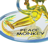 Monkey Figurine, Peace Sign Glass Monkey, Jungle Animal, Handmade Gift Figurine, Home Decor, Gifts for Her/Him, Mom, Wife