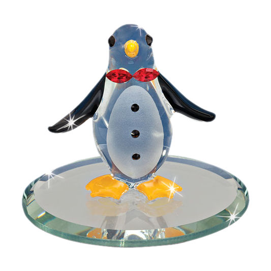 Mr. Penguin Figurine, Handcrafted Glass Penguin, Anniversary Gift, Gift For Him, Gift For Her