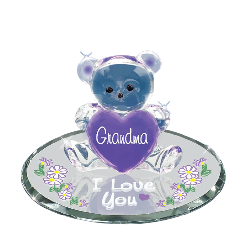 Grandma I Love You Gift Figurine, Glass Bear Gift For Mom, Grandma Mother's Day Gift, Valentine Gift for Grandmother