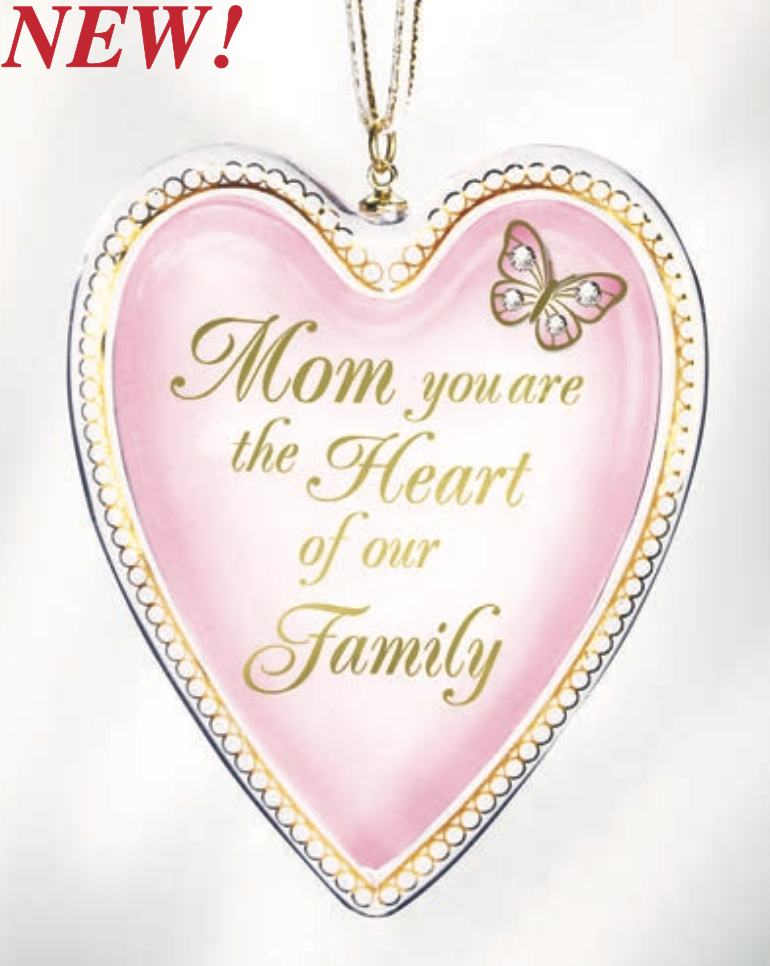 Heart Ornament Gift, Mom Christmas Ornament, Keepsake Heart Decor, Thank you Mom Appreciation