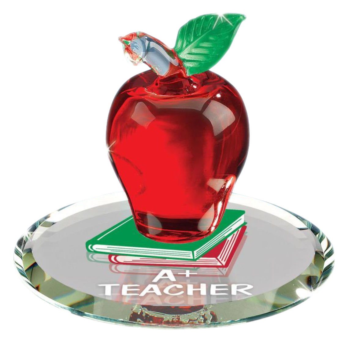 Apple Teacher Glass Figurine, Teacher Gift, Handcrafted Gift, Teachers Days, Home Decoration