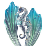 Sea Horse Figurine, Handcrafted Sea Horses, Handmade Gift, Coastal Decor, Glass Statue, Anniversary Gift