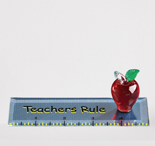 Apple Glass Collectible Figurine Teachers Rule