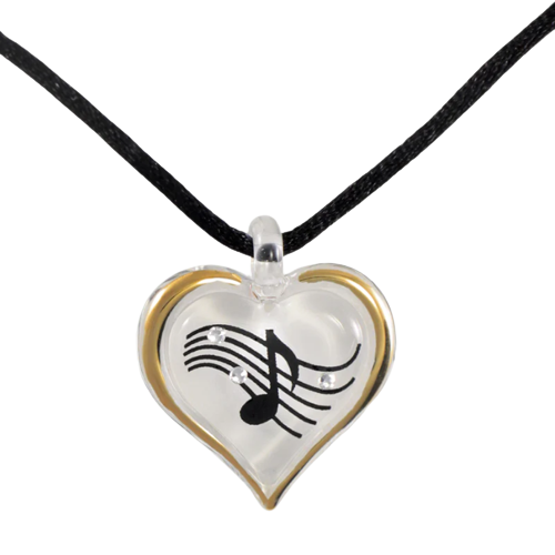 Music Note Heart Necklace, Musician Gift Necklace, Handcrafted Heart Pendant, Christmas Gift, Gift for Her, Women, Mom